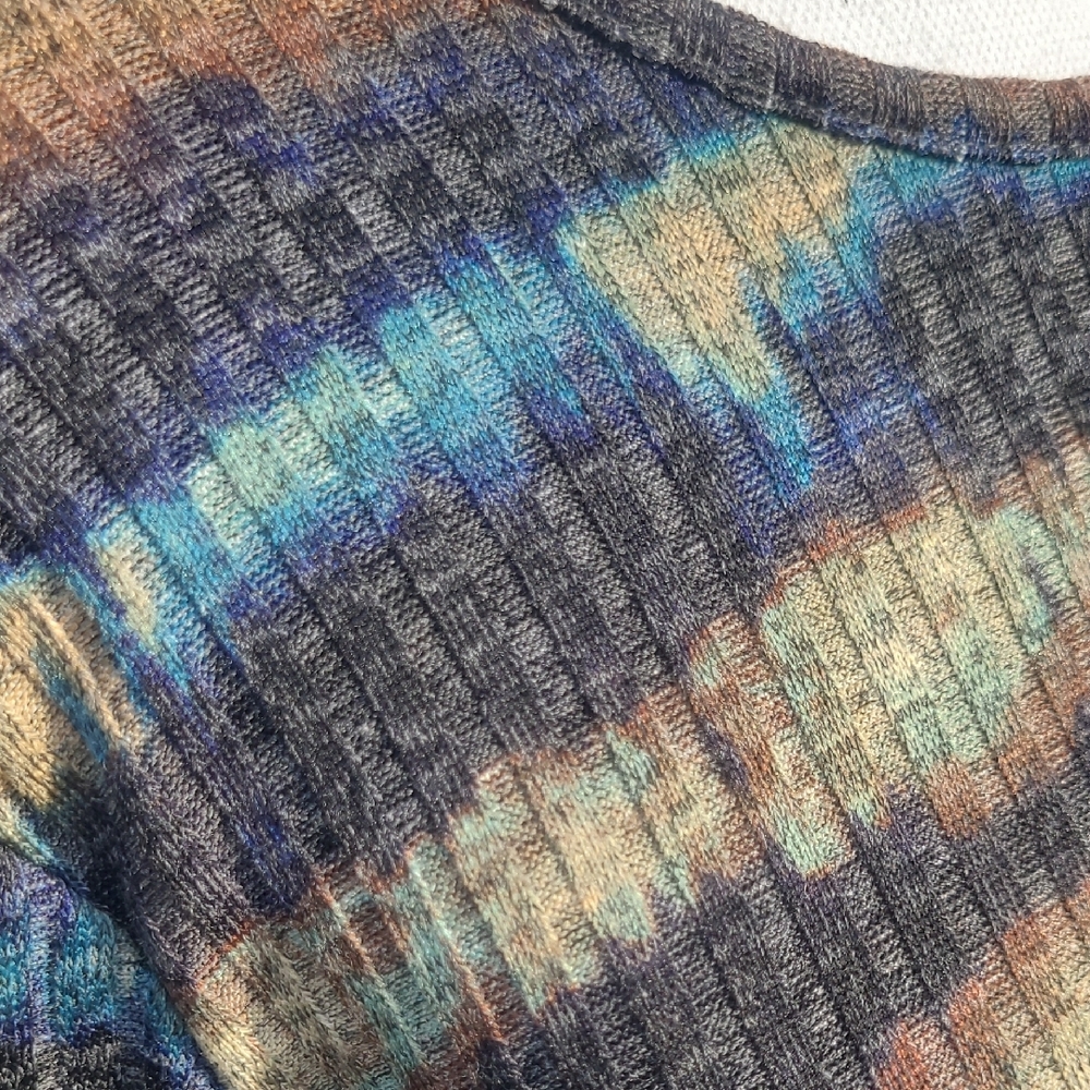 Hannah Striped Ribbed Crewneck Sweater in Blue and Brown - Picture 4 of 5